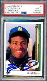 Ken Griffey Jr. Autographed 1989 Upper Deck Rookie Card #1 Seattle Mariners PSA 9 Auto Grade Mint 9 PSA/DNA #76568927