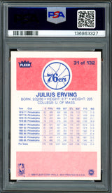 Julius Dr. Erving Autographed 1986 Fleer Card #31 Philadelphia 76ers PSA 8 Auto Grade Gem Mint 10 PSA/DNA #136863327