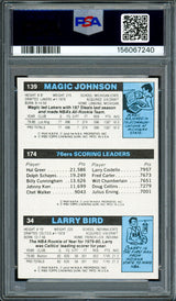 Larry Bird, Magic Johnson & Julius Erving Autographed 1980 Topps Rookie Card PSA 7 Auto Grade Gem Mint 10 PSA/DNA #156067240