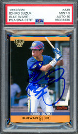 Ichiro Suzuki Autographed 1993 BBM Rookie Card #239 Orix Blue Wave PSA 9 Auto Grade Gem Mint 10 (Signed In Kanji) PSA/DNA #96081330