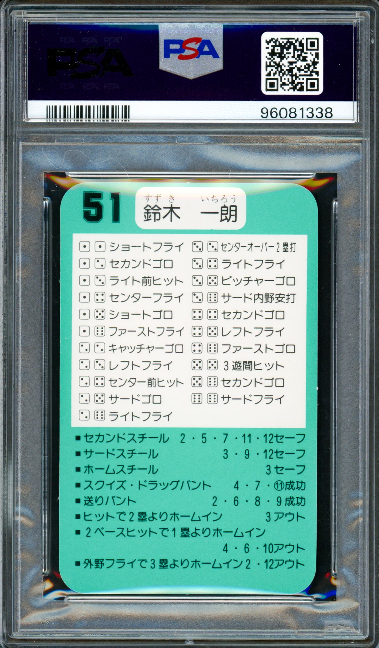 Ichiro Suzuki Autographed 1993 Takara Rookie Card #51 Orix Blue Wave PSA 10 Auto Grade Gem Mint 10 Highest Graded (Signed In Kanji) PSA/DNA #96081338