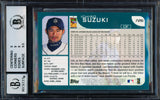 Ichiro Suzuki Autographed 2001 Topps Rookie Card #726 Seattle Mariners BGS 9 Auto Grade Gem Mint 10 Beckett BAS #15681331