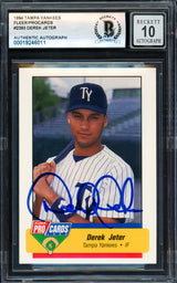 Derek Jeter Autographed 1994 Fleer ProCards Rookie Card #2393 New York Yankees Auto Grade Gem Mint 10 Beckett BAS #19246011