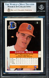 Chipper Jones Autographed 1992-93 Fleer Excel Rookie Card #2 Atlanta Braves Beckett BAS #19252979