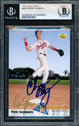 Chipper Jones Autographed 1993 Upper Deck Rookie Card #459 Atlanta Braves Beckett BAS #19252981