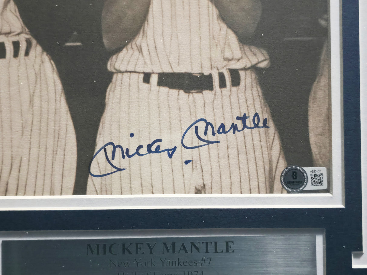 Mickey Mantle Autographed Framed 8x10 Photo New York Yankees Beckett BAS #AE85157
