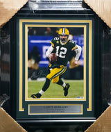 Aaron Rodgers Autographed Framed 8x10 Photo Green Bay Packers Beckett BAS QR #BE37665