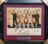1967-68 Philadelphia 76ers Team Autographed Framed 16x20 Photo With 12 Signatures Including Wilt Chamberlain PSA/DNA #AI02736