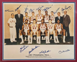 1967-68 Philadelphia 76ers Team Autographed Framed 16x20 Photo With 12 Signatures Including Wilt Chamberlain PSA/DNA #AI02736