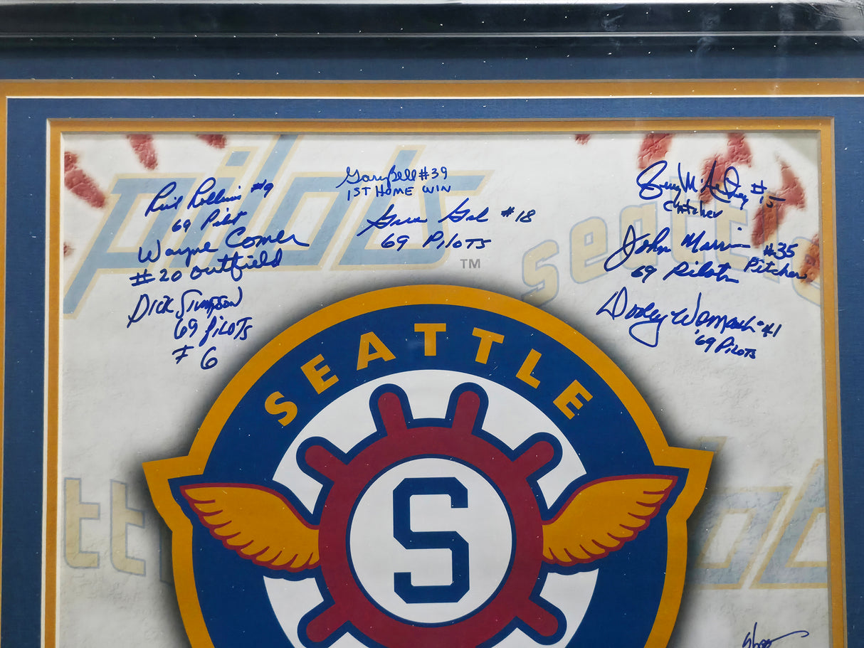 1969 Seattle Pilots Team Autographed Framed 16x20 Photo With 18 Signatures Beckett BAS #A21805