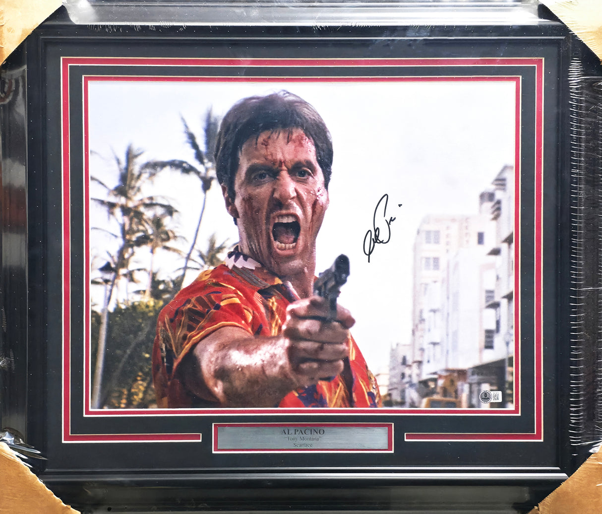 Al Pacino Autographed Framed 16x20 Photo Scarface Beckett BAS QR #BN16674