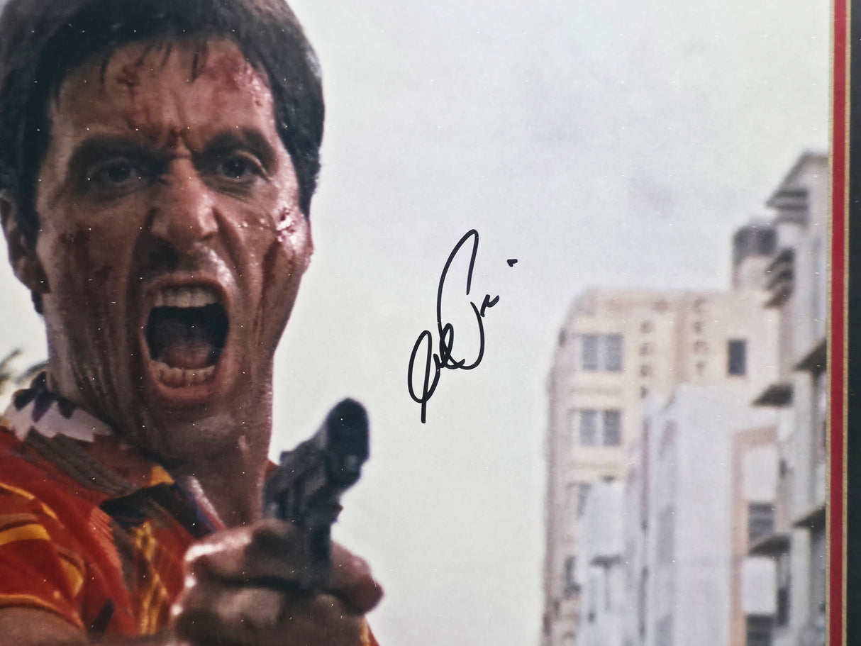 Al Pacino Autographed Framed 16x20 Photo Scarface Beckett BAS QR #BN16674