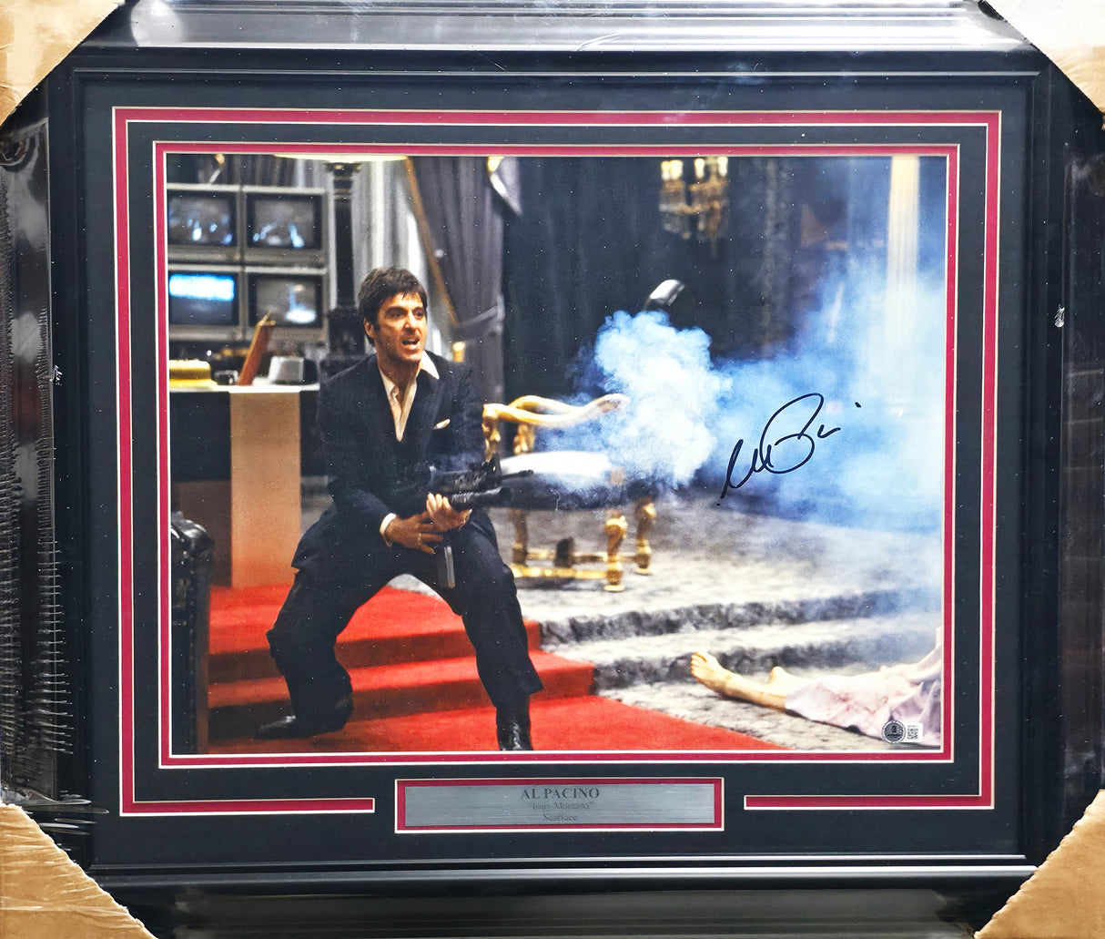 Al Pacino Autographed Framed 16x20 Photo Scarface Beckett BAS QR #BN16671