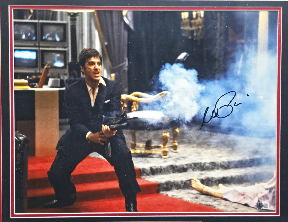 Al Pacino Autographed Framed 16x20 Photo Scarface Beckett BAS QR #BN16671