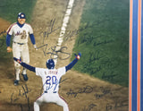 1986 New York Mets World Series Champions Autographed Framed 16x20 Photo With 26 Signatures Including Gary Carter MLB Holo #LH180734