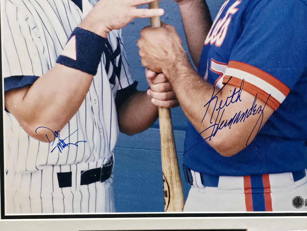 Don Mattingly & Keith Hernandez Autographed Framed 16x20 Photo Beckett BAS QR #BS30387