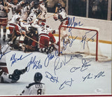 1980 Team USA Miracle On Ice Autographed Framed 16x20 Photo With 19 Signatures Including Mike Eruzione JSA #W547014