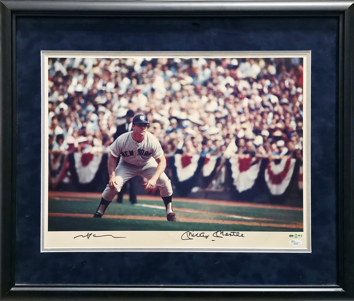 Mickey Mantle Autographed Framed Neil Leifer 16x20 Photo New York Yankees UDA Holo & JSA #X66209