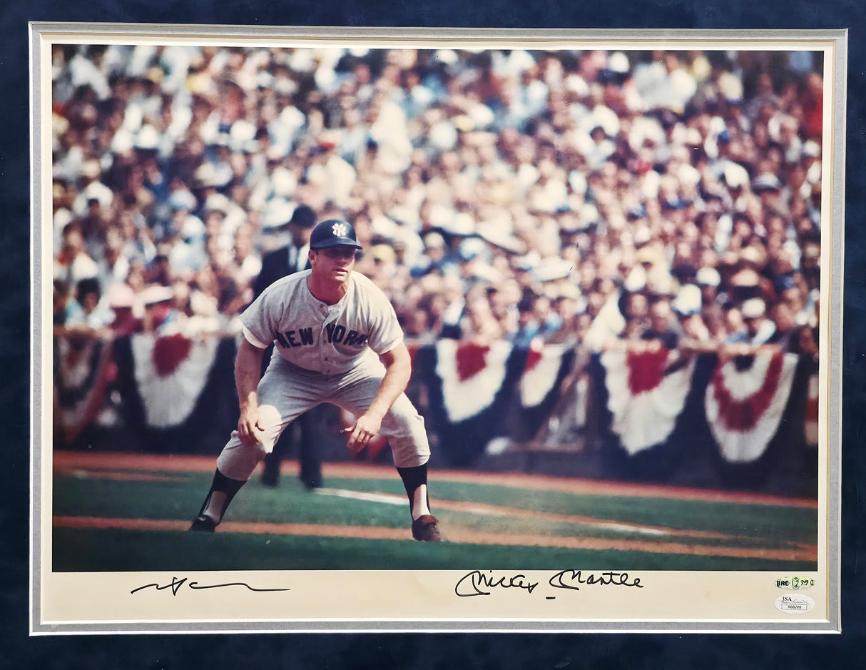 Mickey Mantle Autographed Framed Neil Leifer 16x20 Photo New York Yankees UDA Holo & JSA #X66209