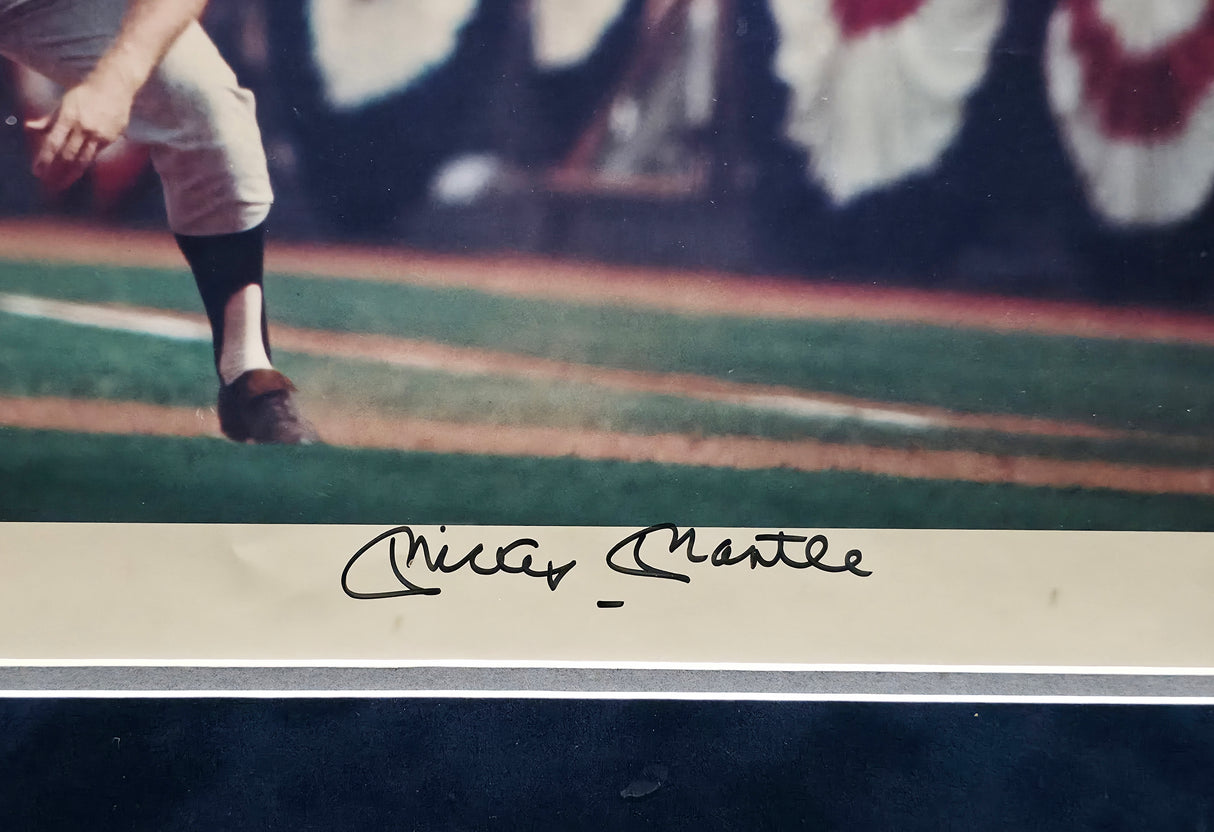 Mickey Mantle Autographed Framed Neil Leifer 16x20 Photo New York Yankees UDA Holo & JSA #X66209