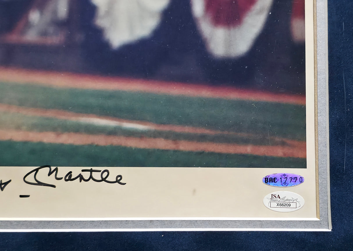 Mickey Mantle Autographed Framed Neil Leifer 16x20 Photo New York Yankees UDA Holo & JSA #X66209