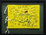 Masters Champions Autographed Framed Masters Flag With 32 Signatures Including Tiger Woods & Jack Nicklaus Beckett BAS #AC37759