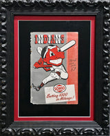 Satchel Paige Autographed Framed 6x9 Cleveland Indians Scorebook Cover PSA/DNA #AF08010