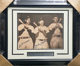 Mickey Mantle, Ted Williams & Joe DiMaggio Autographed Framed 11x14 Photo Beckett BAS #AE65547