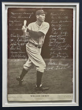 1941-42 New York Yankees Team Autographed Framed 7x10 Photo With 27 Signatures Including Joe DiMaggio Beckett BAS #AE49195