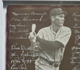 1941-42 New York Yankees Team Autographed Framed 7x10 Photo With 27 Signatures Including Joe DiMaggio Beckett BAS #AE49195
