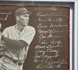 1941-42 New York Yankees Team Autographed Framed 7x10 Photo With 27 Signatures Including Joe DiMaggio Beckett BAS #AE49195