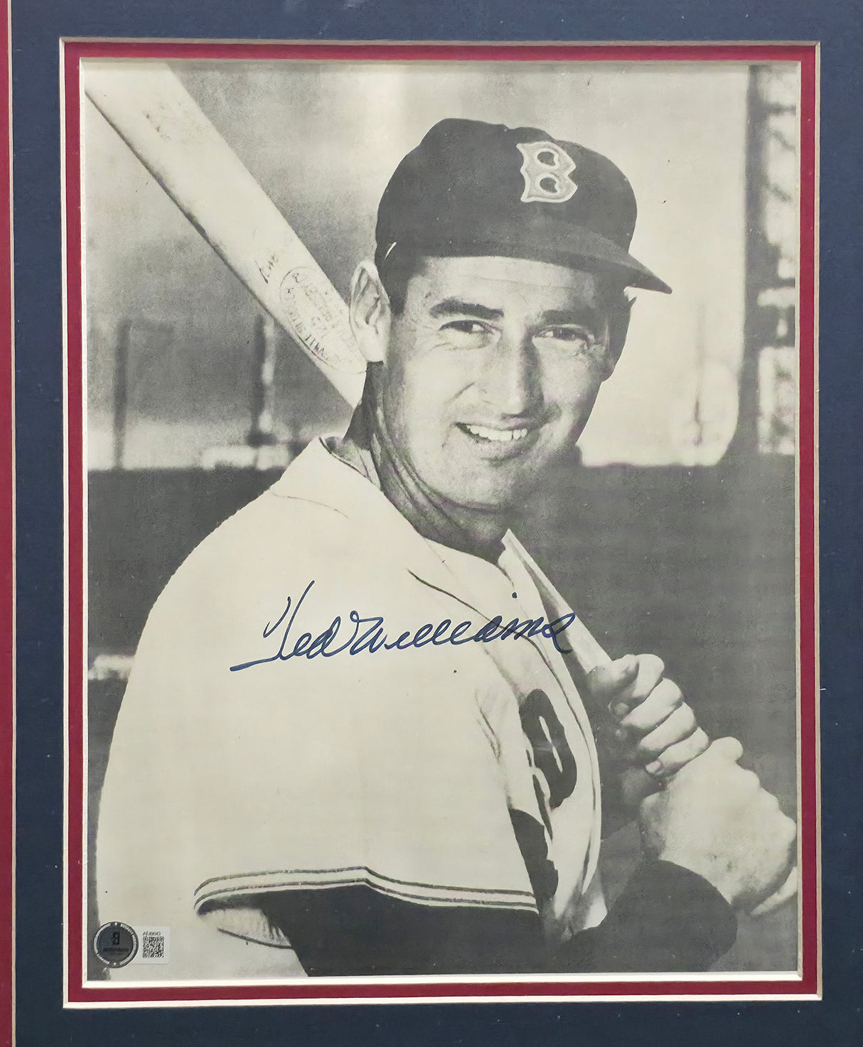 Ted Williams Autographed Framed 10x13 Magazine Photo Boston Red Sox Beckett BAS #AE49043