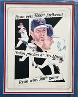 Nolan Ryan Autographed Framed 11x14 Photo Texas Rangers #365/1500 PSA/DNA #S05928