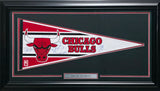1988 Chicago Bulls Autographed Framed Pennant With 6 Signatures Including Michael Jordan (Vintage) Beckett BAS #AE36613