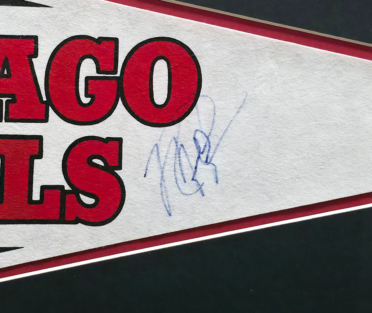 1988 Chicago Bulls Autographed Framed Pennant With 6 Signatures Including Michael Jordan (Vintage) Beckett BAS #AE36613