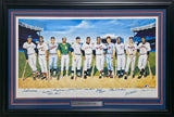 500 Home Run Club Autographed Framed 22x38 Lithograph Photo With 11 Signatures Including Mickey Mantle & Joe DiMaggio #483/1000 PSA/DNA SKU #265783