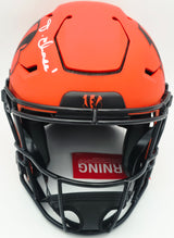 Ja'Marr Chase Autographed Cincinnati Bengals Orange Full Size SpeedFlex Authentic Helmet Beckett BAS Witness #3W360233