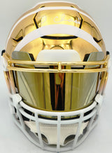 Ja'Marr Chase Autographed Cincinnati Bengals Gold Full Size SpeedFlex Authentic Helmet Beckett BAS Witness #3W360476