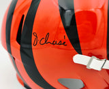 Ja'Marr Chase Autographed Cincinnati Bengals Orange Full Size Speed Replica Helmet Beckett BAS QR #FI08259