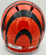 Ja'Marr Chase Autographed Cincinnati Bengals Orange Full Size Speed Replica Helmet Beckett BAS QR #FI08259