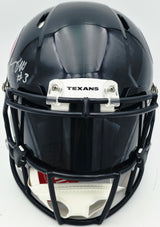 Tank Dell Autographed Houston Texans Blue Full Size Speed Authentic Helmet Fanatics Holo #DC75980831