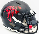 Kyle Pitts Autographed Atlanta Falcons Matte Black Full Size Speed Authentic Helmet Beckett BAS Witness #WL43881