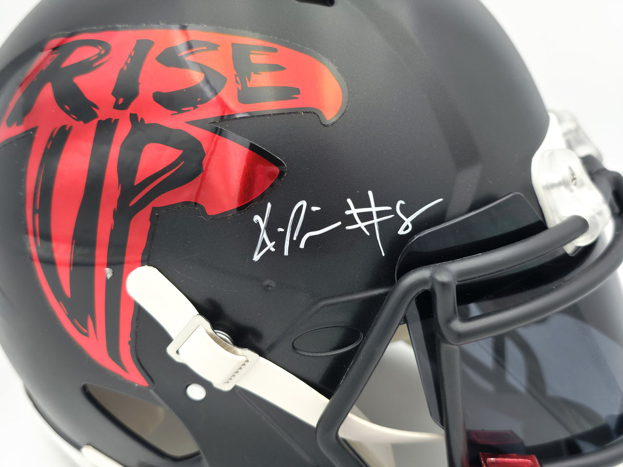 Kyle Pitts Autographed Atlanta Falcons Matte Black Full Size Speed Authentic Helmet Beckett BAS Witness #WL43881