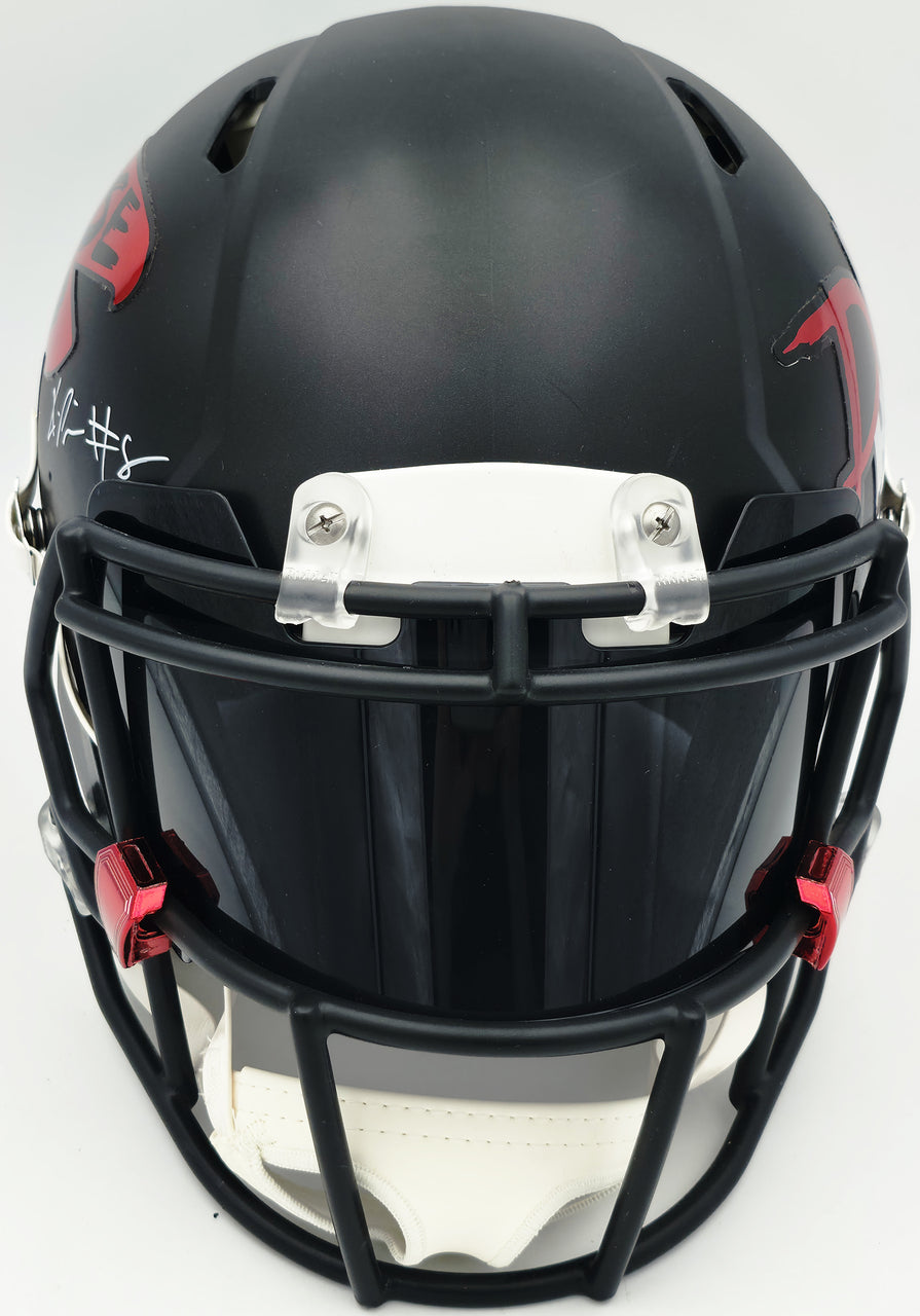 Kyle Pitts Autographed Atlanta Falcons Matte Black Full Size Speed Authentic Helmet Beckett BAS Witness #WL43881