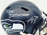AJ Barner Autographed Seattle Seahawks Blue Full Size Speed Replica Helmet "The Barnyard" Beckett BAS Witness #4W627142