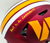 Mike Sainristil Autographed Washington Commanders Red Full Size SpeedFlex Authentic Helmet "Hail to the Commanders! Frozone!" Beckett BAS Witness #WU36076
