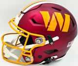 Mike Sainristil Autographed Washington Commanders Red Full Size SpeedFlex Authentic Helmet "Hail to the Commanders! Frozone!" Beckett BAS Witness #WU36076