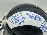 Los Angeles Rams Fearsome Foursome Autographed Blue Full Size Riddell Authentic Helmet With 4 Signatures Including Deacon Jones JSA #BA06055