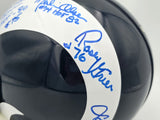 Los Angeles Rams Fearsome Foursome Autographed Blue Full Size Riddell Authentic Helmet With 4 Signatures Including Deacon Jones JSA #BA06055