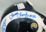 Los Angeles Rams Fearsome Foursome Autographed Blue Full Size Riddell Authentic Helmet With 4 Signatures Including Deacon Jones JSA #BA06055